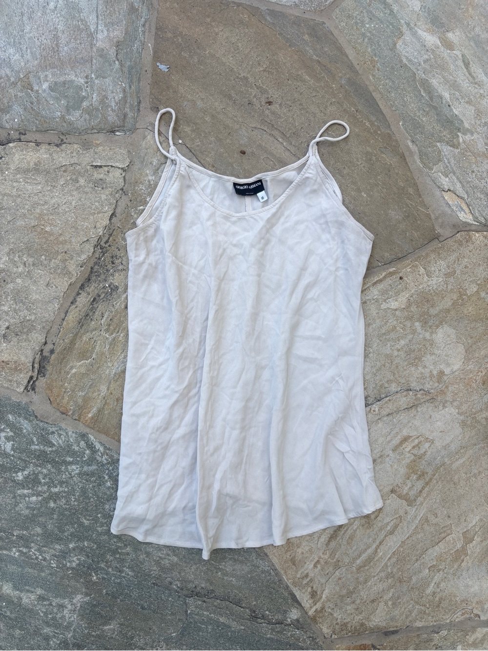 Giorgio Armani Cream Spaghetti Strap Silk Camisole